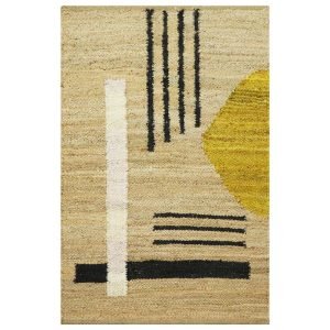 Handwoven Jute Beige Geometric Beautiful Rug