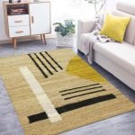 Handwoven Jute Beige Geometric Beautiful Rug