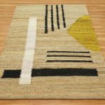 Handwoven Jute Beige Geometric Beautiful Rug