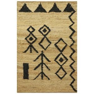 Handwoven Black Gray Jute Area Rug