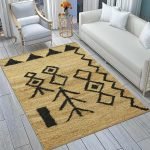 Handwoven Black Gray Jute Area Rug