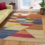 Handwoven Geometric Beige Multicolor Jute Rug