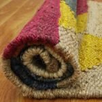 Handwoven Geometric Beige Multicolor Jute Rug