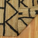 Handcrafted Beige Black Jute Area Rug