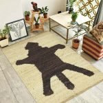Hand Woven Animal Print Jute Beige Area Rug