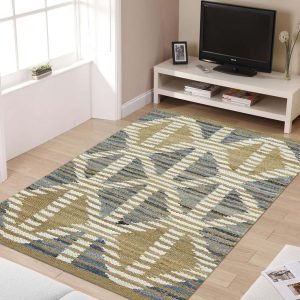 Multicolor Hand Woven Geometric Area Rug