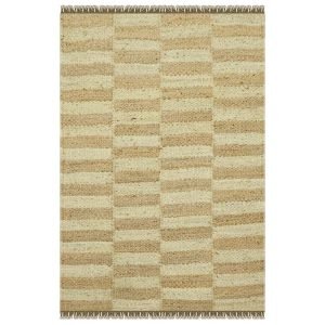 Brown Beige Hand Woven Geometric Bedroom Rug