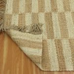 Brown Beige Hand Woven Geometric Bedroom Rug