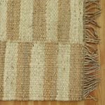 Brown Beige Hand Woven Geometric Bedroom Rug
