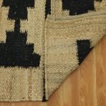 Black Beige Hand Woven Geometric Modern Rug