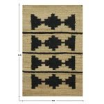 Black Beige Hand Woven Geometric Modern Rug