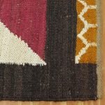 Brown White Hand Woven Geometric Jute  Rug