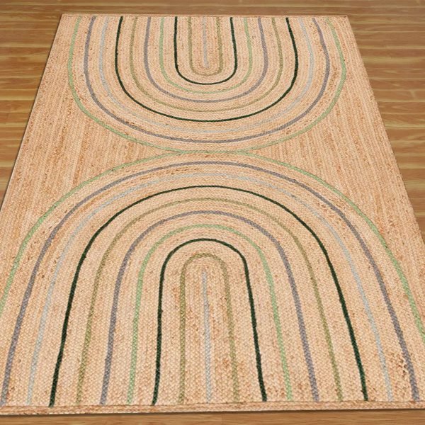 Hand Braided Beige Jute Rug Geometric Hallway Rug - Image 3
