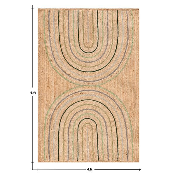 Hand Braided Beige Jute Rug Geometric Hallway Rug - Image 5
