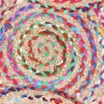 Cotton Jute Handmade Multicolor Round Area Rug