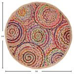 Cotton Jute Handmade Multicolor Round Area Rug