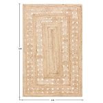Hand Braided Beige Jute Geometric Area Rug