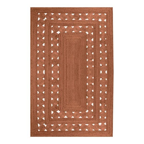 Brown Hand Braided Jute New Modern Area Rug