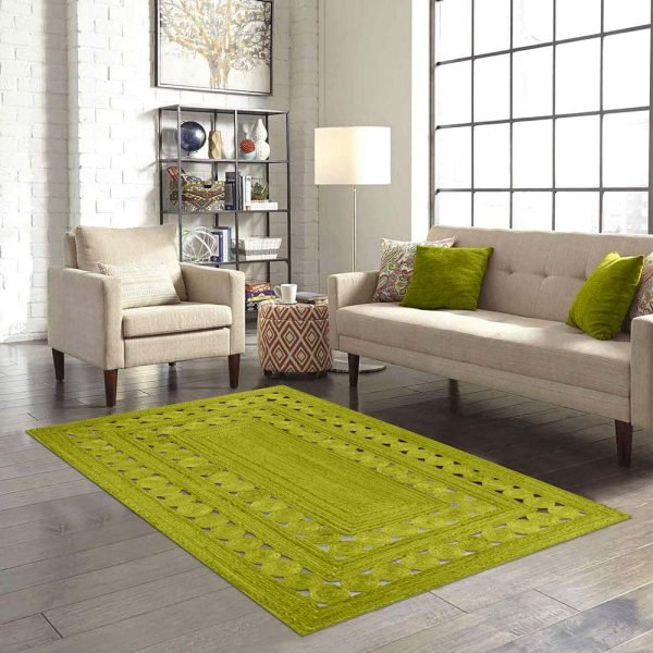 Green Hand Braided Jute New Modern Area Rug - Image 2