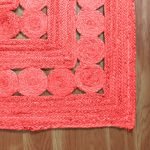 Red Hand Braided Jute New Modern Area Rug