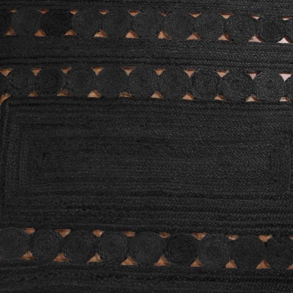 Large Indian Hand Braided Black Jute Area Rug - Image 4