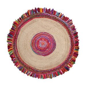 Hand Braided Cotton Jute Multicolor Area Rug