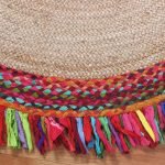 Hand Braided Cotton Jute Multicolor Area Rug
