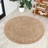 Beige Hand Braided Jute Round Outdoor Rug - Image 2