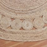 Beige Hand Braided Jute Round Outdoor Rug