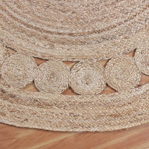 Beige Hand Braided Jute Round Outdoor Rug - Image 4
