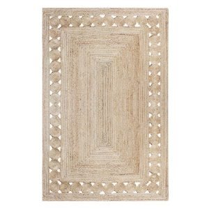 Hand Braided Beige Jute Large Area Rug