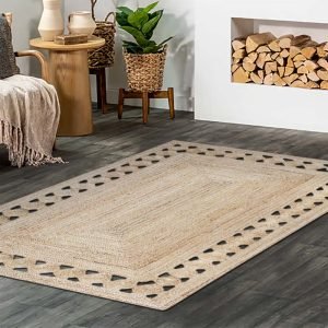 Hand Braided Beige Jute Large Area Rug