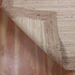 Hand Braided Bordered White Beige Jute Rug
