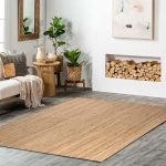 Hand Braided Beige Jute Geometric Area Rug