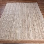 Hand Braided Beige Jute Geometric Area Rug