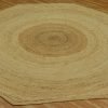 Hand Braided Octagon Beige Jute Area Rugs - Image 3