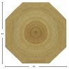 Hand Braided Octagon Beige Jute Area Rugs - Image 6