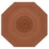 Hand Braided Octagon Brown Jute Front Area Rugs