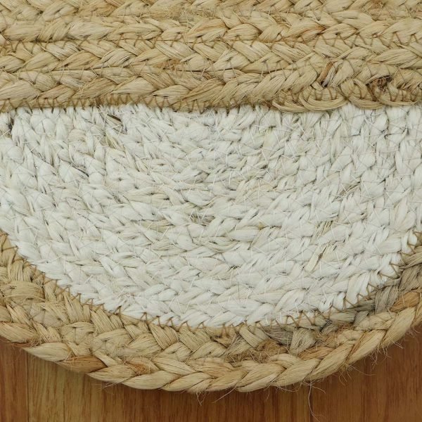 Handmade Scalloped Beige White Oval Area Rugs - Image 4