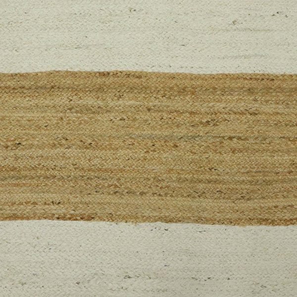 Hand-braided White Beige Dining Room Jute Rug - Image 4