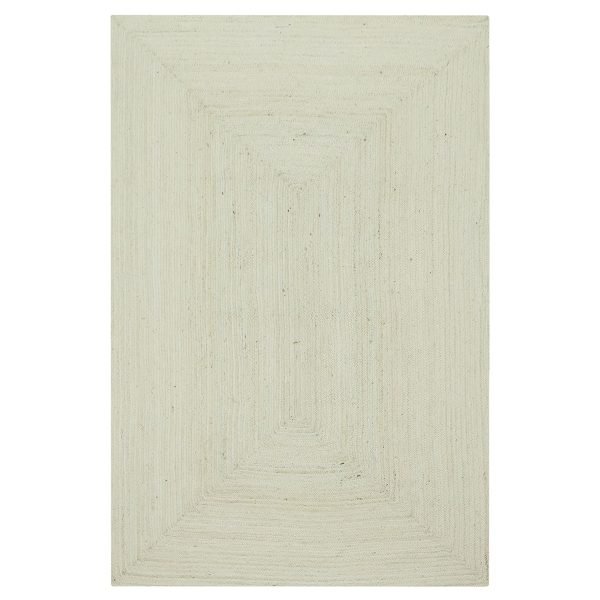 White Hand Braided Geometric Bedroom Area Rug