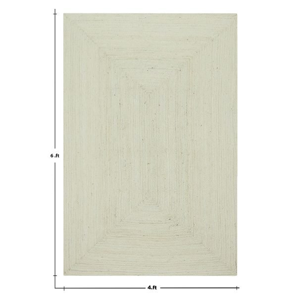 White Hand Braided Geometric Bedroom Area Rug - Image 9