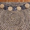 Hand Braided Cotton Jute Blue Scalloped Rug - Image 4