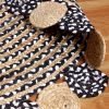 Hand Braided Cotton Jute Blue Scalloped Rug - Image 6