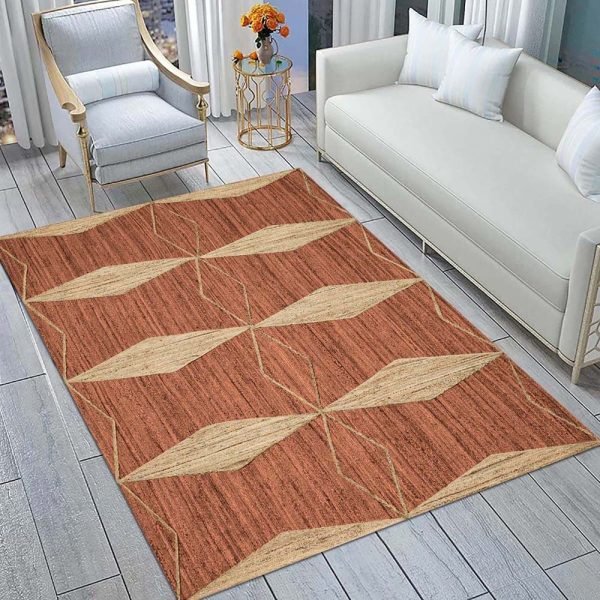 Indian Hand Braided Jute Beige Brown Area Rug - Image 2
