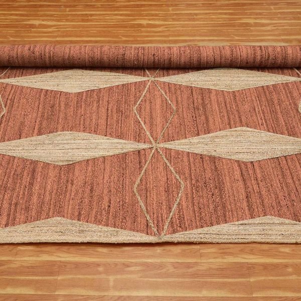 Indian Hand Braided Jute Beige Brown Area Rug - Image 4