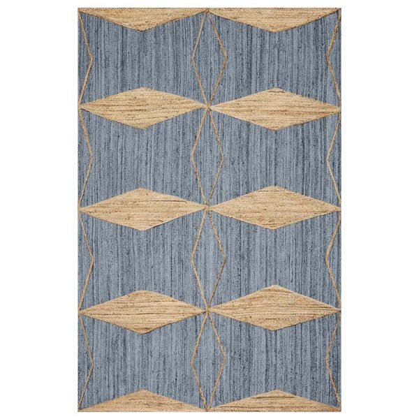 Grey Beige Hand Braided Jute Outdoor Rug