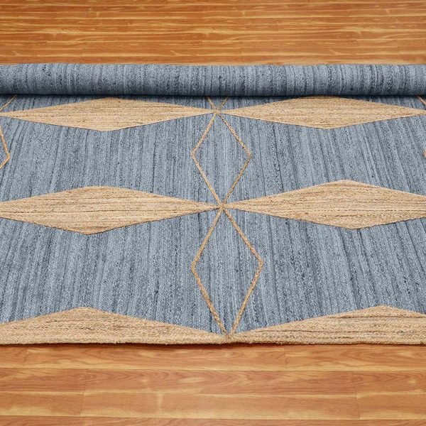 Grey Beige Hand Braided Jute Outdoor Rug - Image 4