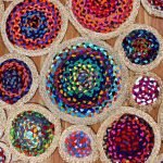 Multicolor Handmade Bordered Cotton Jute Round Rug