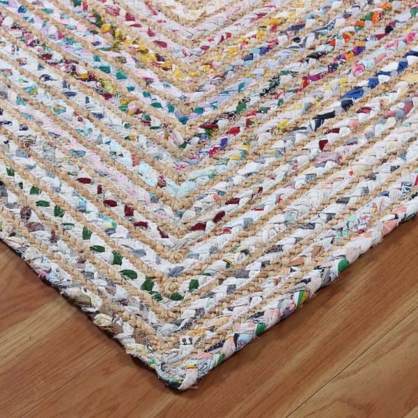Multicolor Handmade Cotton Jute Garden Area Rug - Image 4